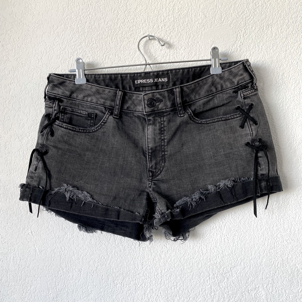 Express Cut-Off Shorts - Size 10 - Distressed Grey